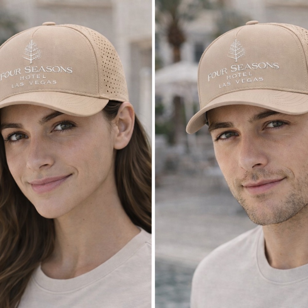 Four Seasons Hotel Las Vegas Tan Performance Hat | Brand New Luxury Resort Cap